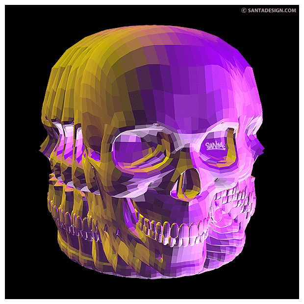 SKULL 360 SANTA 3D