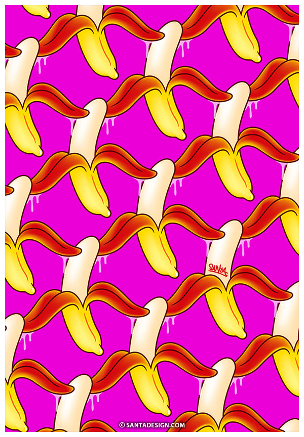 banana tongue pattern sucks santadesign.com